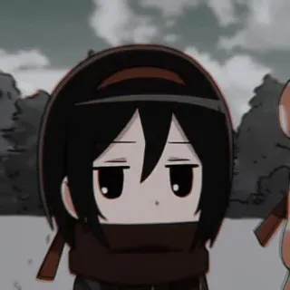🀄 Mikasa Ackerman Attack on Titan Anime, Chibi, Mikasa, L'Attaque des Titans, Dessin animé telegram sticker