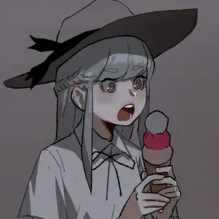 ⛓ アニメ, 女の子, アイスクリーム, 帽子 telegram sticker