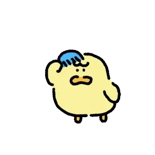 💬 pato, desenho animado, fofo, animal, amarelo whatsapp sticker