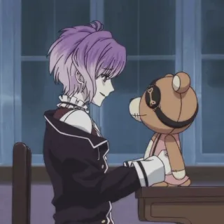 🧸 Laito Sakamaki Diabolik Lovers anime, laito sakamaki, diabolik lovers, teddy bear, bishonen, vampire telegram sticker