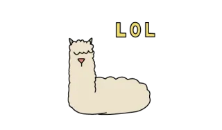 🐪 LOL llama, animal, humor, lol, dibujos animados, alpaca whatsapp sticker