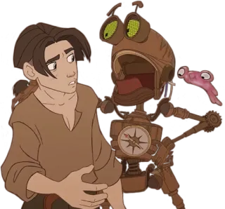 😬 Jim Hawkins Treasure Planet Jim Hawkins, Il pianeta del tesoro, Disney, animazione, robot, cartoni animati telegram sticker
