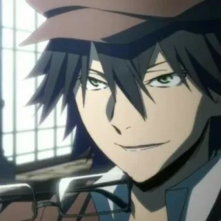 🍃 Ranpo Edogawa Bungo Stray Dogs Anime, Manga, Personaje, Sombrero, Gafas, Ranpo Edogawa, Bungo Stray Dogs telegram sticker