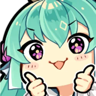 👍 Anime, Mignon, Emoji, Personnage, Pouce levé telegram sticker