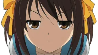 🤨 Haruhi Suzumiya The Melancholy of Haruhi Suzumiya Аниме, Манга, Харухи Судзумия, Персонаж, Милый, Девушка telegram sticker