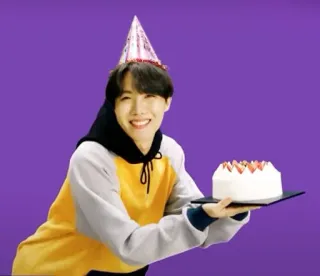 🎂 Person, Geburtstag, Kuchen, Partyhut, lächelnd telegram sticker