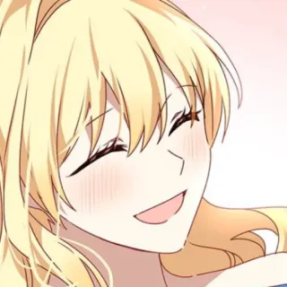 🥡 Anime, Mangá, Sorriso, Bonito, Garota, Cabelo Loiro, Desenho animado telegram sticker