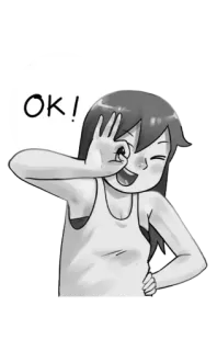 👍 OK! ok, anime, donna, ragazza, carino, approvare telegram sticker