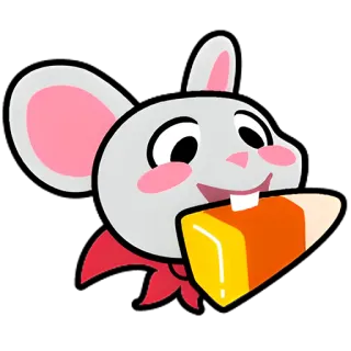 🧀 mouse, animal, cartoon, candy, halloween telegram sticker