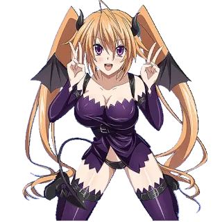 😆 fille anime, diable, démon, personnage, dessin animé whatsapp sticker