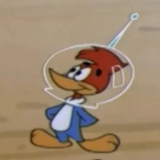 🚀 Woody Woodpecker Woody Woodpecker, Cartone animato, Spazio, Astronauta, Personaggio dei cartoni animati whatsapp sticker