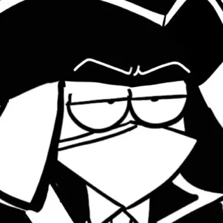 😑 hoạt hình, nhân vật, trắng đen, tức giận telegram sticker