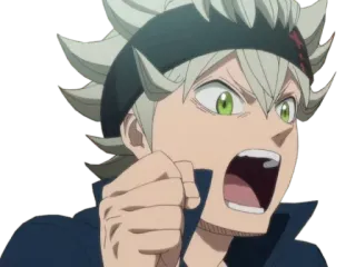 😦 Asta Black Clover anime, manga, shonen, magic, fantasy, Asta, Black Clover whatsapp sticker