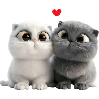 😍 koty, kotki, słodkie, zwierzęta, zwierzaki, kreskówka, miłość telegram sticker