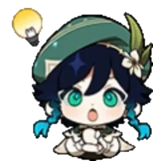 💡 Venti Genshin Impact anime, chibi, venti, genshin impact, video game, cute telegram sticker