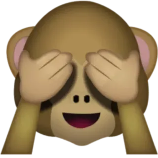 🙈 Affe, Emoji, Nichts sehen, Augen bedecken, Tier, Cartoon telegram sticker