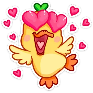 🥰 duck, cute, hearts, love, cartoon, animal, sweet, emoji whatsapp sticker