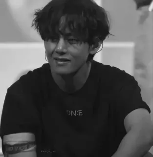 🔔 ONE kpop, bts, v, black and white, music, idol telegram sticker