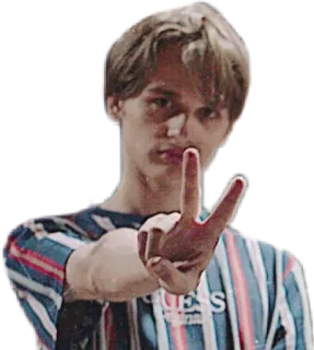 ✌ 사람, 십대, 평화 기호, 제스처, 인물 사진 telegram sticker