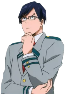 🤔 Tenya Iida My Hero Academia 动漫, 英雄, 学生, 我的英雄学院, 饭田, 天哉, 眼镜 telegram sticker