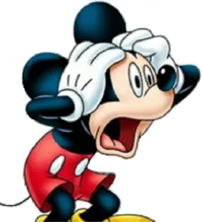 😱 Mickey Mouse Микки Маус, мультфильм, персонаж, Дисней, в шоке, страх, испуганный telegram sticker
