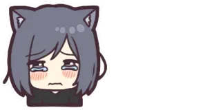 ❤️ Animé, Chat, Triste, Pleurs, Manga, Kawaii telegram sticker