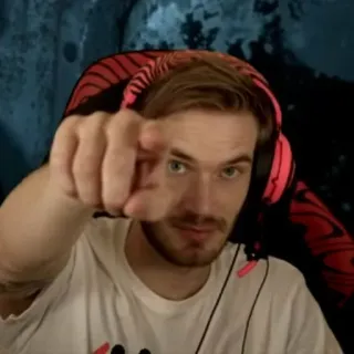 👈 PewDiePie PewDiePie, YouTube, streamer, internet personality, gamer telegram sticker