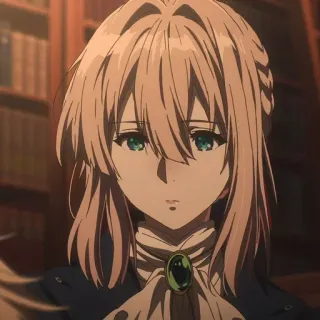 ❤️ Violet Evergarden Anime, Retrato, Garota, Personagem, Violet Evergarden, Animação whatsapp sticker