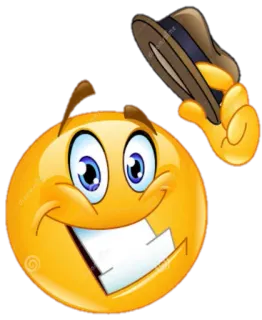 😬 Emoji, Feliz, Sombrero, Sonriente, Dibujo animado telegram sticker