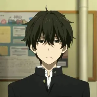 💞 Houtarou Oreki Hyouka Anime, Hyouka, Houtarou Oreki, Personaggio, Uniforme scolastica, Ragazzo, Arte telegram sticker