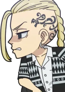😁 Ken Ryuguji Tokyo Revengers Anime, Karakter, Tato, Pirang, Manga telegram sticker