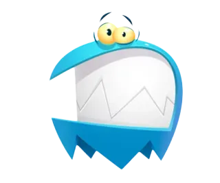 😁 Kreskówka, Niebieski, Potwór, Oczy, Zęby, Śmieszne telegram sticker