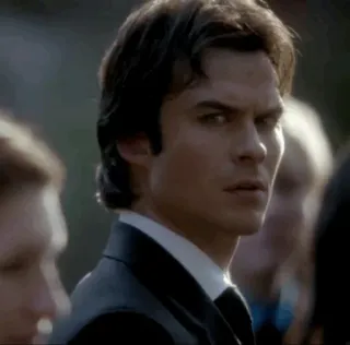 🌘 Damon Salvatore The Vampire Diaries vampire, supernatural, drama, fantasy, character portrait telegram sticker