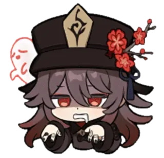 🔥 Hu Tao Genshin Impact anime, genshin impact, hu tao, video game, chibi telegram sticker