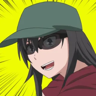 🤓 Anime, Personagem, Garota, Óculos de sol, Chapéu telegram sticker