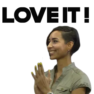 💜 vrouw, portret, glimlachend, persoon, klappen, applaus telegram sticker