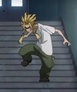 🤣 All Might My Hero Academia anime, my hero academia, all might, stairs, character telegram sticker