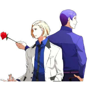 😎 Anime, Personaggio, Rosa, Coppia, Amicizia, Arte telegram sticker