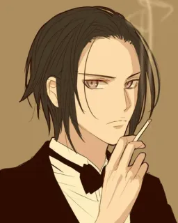 🚬 Fumo, Uomo, Sigaretta, Anime, Smoking, Formale telegram sticker