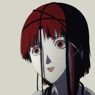 😁 Lain Iwakura Serial Experiments Lain lain iwakura, serial experiments lain, anime, cyberpunk, red hair, wired telegram sticker