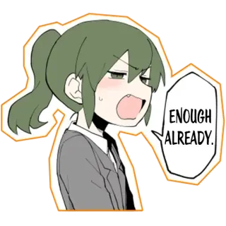 😠 ENOUGH ALREADY. Anime, Cartoon, Frustriert, Genervt, Ausdruck, Mädchen telegram sticker