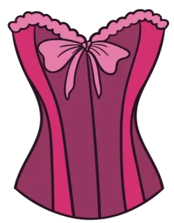 👘 คอร์เซ็ต, เสื้อผ้า, ชุดชั้นใน, สีชมพู, แฟชั่น whatsapp sticker