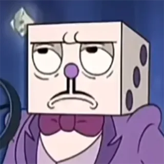 🙄 King Dice Cuphead Cuphead, King Dice, Cartoon, Würfel, Charakter telegram sticker