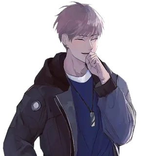 😄 anime, cartoon, boy, portrait, smile telegram sticker