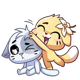 😉 gatto, cane, carino, animale, adesivo, cartone animato telegram sticker