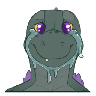 😹 reptile, monster, tear, crying, sad, animal whatsapp sticker