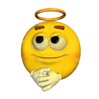 😇 emoji, anioł, aureola, słodki, marzycielski, uśmiechnięty telegram sticker