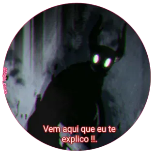 👺 Vem aqui que eu te explico !! zwierzę, potwór, stworzenie, świecące oczy, ciemny, straszny, nadprzyrodzony telegram sticker