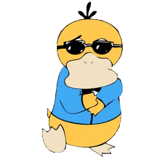 💃 Psyduck pokemon, vịt, kính râm, ngầu, hoạt hình whatsapp sticker
