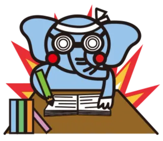 🤓 Elefant, Cartoon, Tier, Brille, Schreiben, Zeichnung telegram sticker